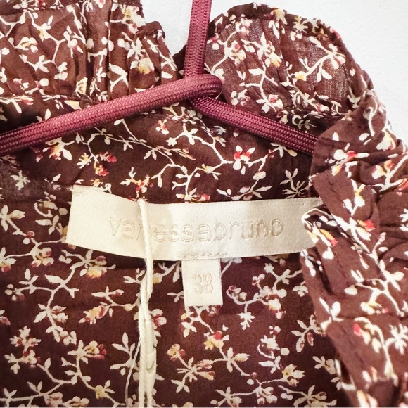 Vanessa Bruno 100% cotton mini floral boho button up blouse NEW - Picture 3 of 11